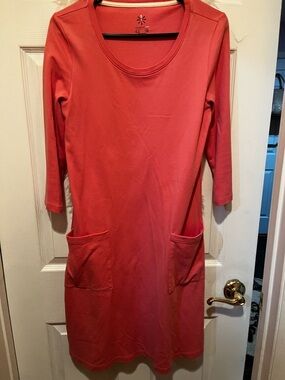 Isaac Mizrahi Coral Long-Sleeve Pocket Dress